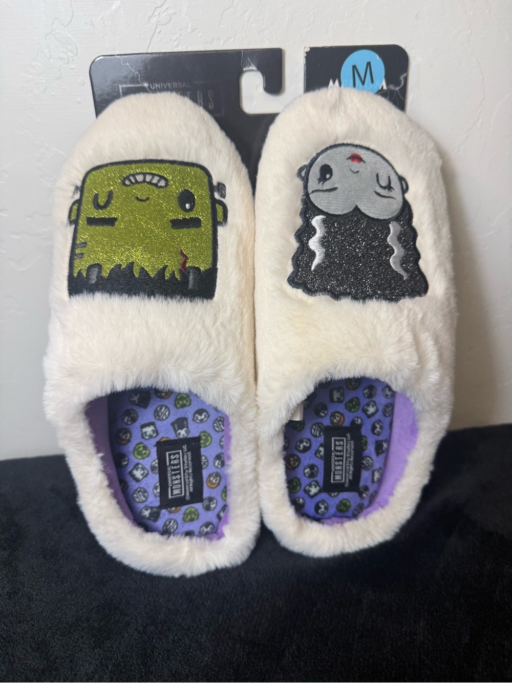 Universal Monsters Frankenstein & Bride Sherpa Slippers Women’s M (6.5–7.5)